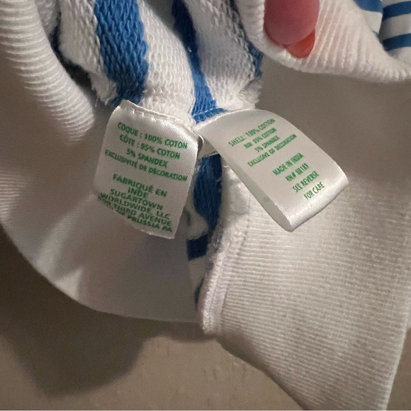 Lilly Pulitzer Ballad Long Sleeve Sweatshirt Striped Palm Trees - Picture 6 of 6